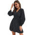 v-neck polka dot dress nihaostyles wholesale clothes NSYYF89328