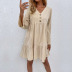 trumpet sleeves v-neck dress nihaostyles wholesale clothes NSYYF89336