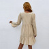 trumpet sleeves v-neck dress nihaostyles wholesale clothes NSYYF89336