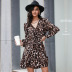 v-neck leopard print dress nihaostyles wholesale clothes NSYYF89343