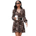 v-neck leopard print dress nihaostyles wholesale clothes NSYYF89343