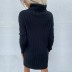 High Neck Pullover Twist Knit Sweater Dress NSYYF89346