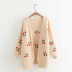 cherry embroidered sknitted cardigan nihaostyles clothing wholesale NSSX89350