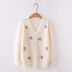 Cherry Twist Single-Breasted Long-Sleeved Knitted Cardigan NSSX89351