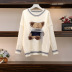 Printed Round Neck Long Sleeve Pullover Sweater NSSX89360