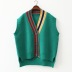 Loose V-Neck Wool Knitted Vest NSSX89366