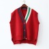 Loose V-Neck Wool Knitted Vest NSSX89366