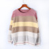 round neck multicolor stitching sweater nihaostyles clothing wholesale NSSX89369