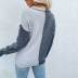autumn long-sleeved round neck contrast color sweater nihaostyles wholesale clothing NSDMB89407
