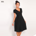 deep V-neck slim-fit pleated short-sleeved dress nihaostyles wholesale clothes NSLIH89542