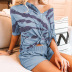 tie-dye waffle v-neck short-sleeved pajamas nihaostyles clothing wholesale NSMDS89669