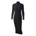 high-neck long-sleeved slim dress nihaostyles wholesale clothes NSLIH89692