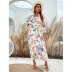Printed Long Belt Dress nihaostyles wholesale clothes NSXIA90176