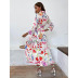 Printed Long Belt Dress nihaostyles wholesale clothes NSXIA90176