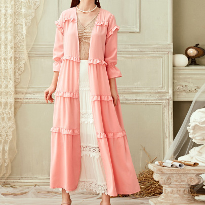 Long Chiffon Without Button Over The Knee Coat Nihaostyles Wholesale Clothes NSLIH89713