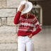 autumn and winter round neck red Christmas snowflake knitted sweater nihaostyles wholesale Christmas costumes NSDMB89758