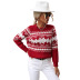 autumn and winter round neck red Christmas snowflake knitted sweater nihaostyles wholesale Christmas costumes NSDMB89758