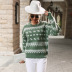 Otoño e invierno cuello redondo jacquard verde suéter navideño nihaostyles venta al por mayor disfraces navideños NSDMB89759