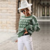 Otoño e invierno cuello redondo jacquard verde suéter navideño nihaostyles venta al por mayor disfraces navideños NSDMB89759