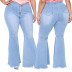 slim wide-leg plus size flared jeans nihaostyles wholesale clothes NSSF89988