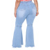 slim wide-leg plus size flared jeans nihaostyles wholesale clothes NSSF89988