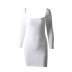 Long Sleeve Threaded Square Neck Slim Dress nihaostyles wholesale clothes NSLIH90071
