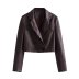 autumn and winter brown long-sleeved lapel leather blazer nihaostyles wholesale clothing NSAM90129