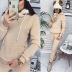 Solid Color Hooded Sweatshirt Trousers 2 Piece NSMUZ98678