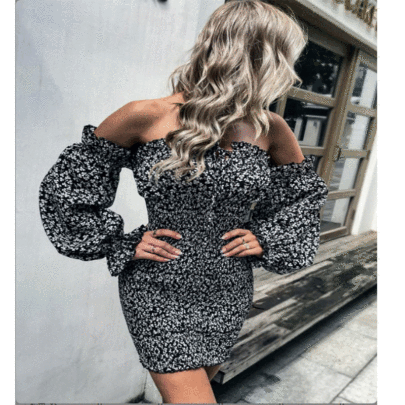 Tube Top Mid-waist Long-sleeved Printed Dress Nihaostyles Clothing Wholesale NSGXY98691