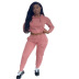 Solid Color Cotton Printed Hoodie Sweatpants Lounge Set NSQYT99050