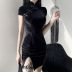 Dark Style Retro Slit Cheongsam Dress NSGYB99077