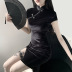 Vestido estilo cheongsam con abertura retro estilo oscuro NSGYB99077