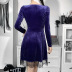 Dark Style Solid Color Suede Long-Sleeved Lace Stitching Dress NSGYB99090