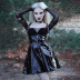 Punk Dark Style Black Pvc Sling Dress NSGYB99094
