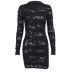 Dark Style Long-Sleeved Slim Ripped Dress NSGYB99095