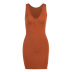 Solid Color Sleeveless Square Collar Slim Dress NSAFS102514