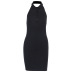 Solid Color Waist Slim Long Backless Dress NSAFS102525