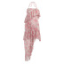 Irregular Ruffled Print Chiffon Slip Dress NSAFS102533