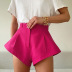 Solid Color High-Waist Wide-Leg Shorts NSAFS102552