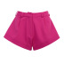 Solid Color High-Waist Wide-Leg Shorts NSAFS102552