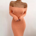 One-Shoulder Solid Color Slim Knitted Dress NSAFS102711