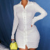 Single-Breasted Slim Bag Hip Dress NSAFS102719