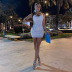 Sexy Sequined Sleeveless Cross Halterneck Dress NSFR102917