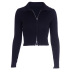 Woolen Double Zipper Long-Sleeved Sweater Cardigan NSAFS103023