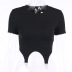 Short Sleeves Solid Color Short T-Shirt NSAFS103036