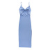 Lace-Up Hollow Slit Suspender Dress NSAFS103049