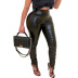 Tight-Fitting Fold Pu Leather Pants NSZH103185