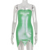 Metal Green Sleeveless Tube Top Tight Dress NSFR103206