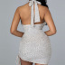Sexy Halterneck Backless Hollow Sequined Dress NSFR103208