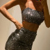 Sexy Sequined Camisole & Skirt Set NSFR103229